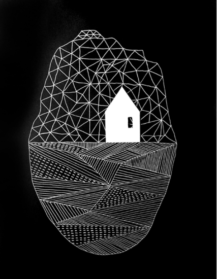 Home – illustrated artwork of Strandhill and Knocknarea, Co Sligo