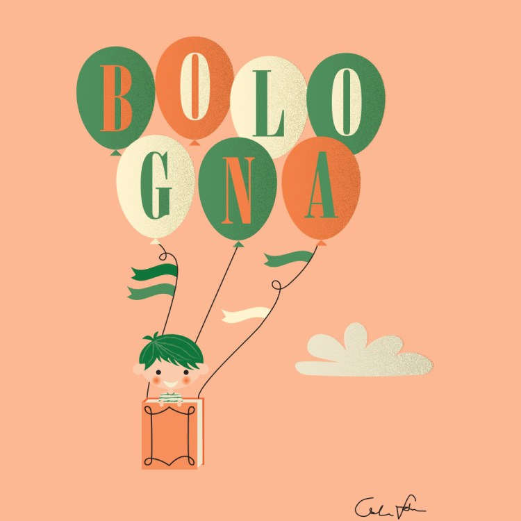 Bologna Children's Book Fair, Bookmark illustration by Linda Fahrlin