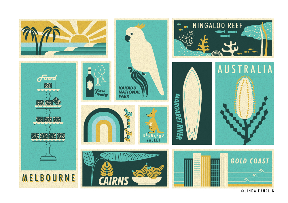 Australia Travel Illustration