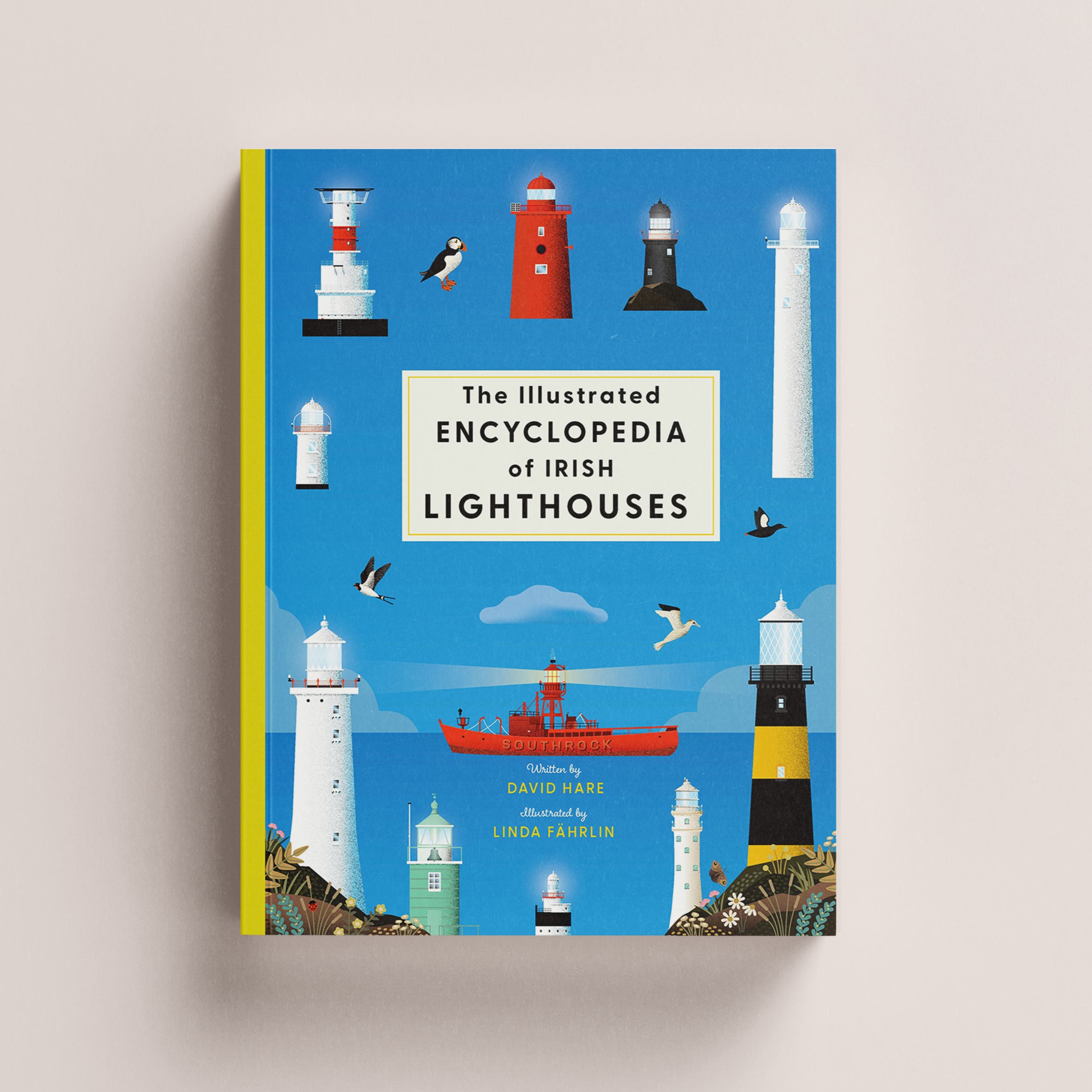 Book Cover of The Illustrated Encyclopedia of Irish Lighthouses by Illustrator Linda Fahrlin