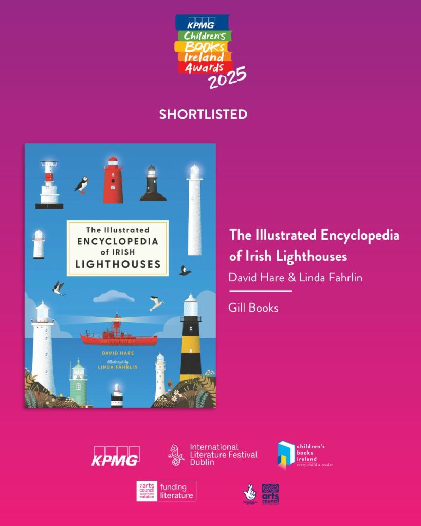 Image from KPMG Childrens Books Awards Shortlising in Belfast 2025 The Illustrated Encycyclopedia of Irish Lighthouses